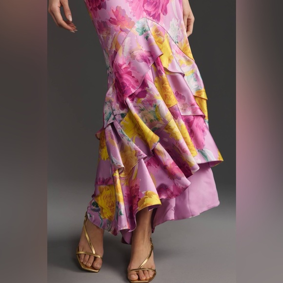 ML Monique Lhuillier Seraphine Satin Maxi Dress - Picture 3 of 15